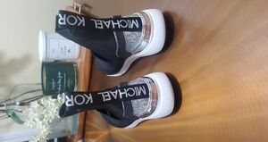 Michael Kors Black and Silver High-Top Sneakers